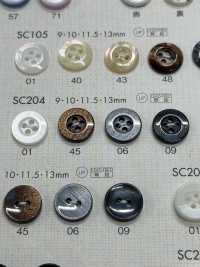 SC204 DAIYA BUTTONS 防震超耐用""系列仿貝殼聚酯纖維紐扣"[鈕扣] 大阪鈕扣（DAIYA BUTTON） 更多照片