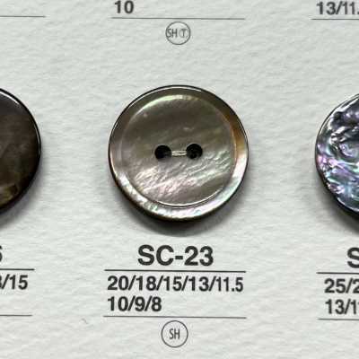 SC23 天然材質 貝殼製 表面雙孔 有光澤鈕扣