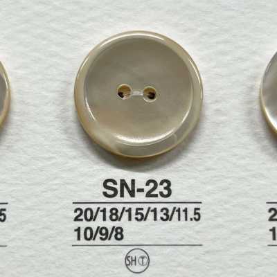 SN23 天然材料 高瀨貝製 2孔有光澤鈕扣