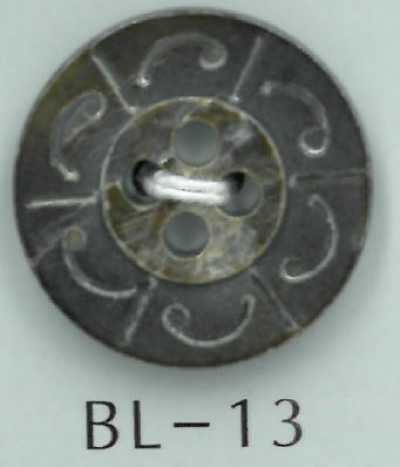 BL-13 四孔和風圖案貝殼鈕扣