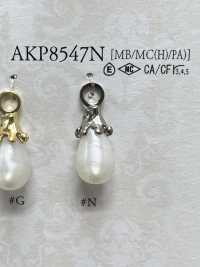 AKP8547N 帶珍珠的拉鍊點（拉頭） 愛麗絲鈕扣 更多照片