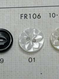 FR106 DAIYA BUTTONS連結聚酯纖維仿貝殼（花朵圖案）[羈扣] Osaka Plastic Industries（DAIYA BUTTON） 更多照片