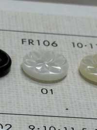 FR106 DAIYA BUTTONS連結聚酯纖維仿貝殼（花朵圖案）[羈扣] Osaka Plastic Industries（DAIYA BUTTON） 更多照片