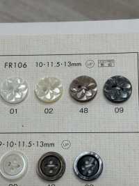 FR106 DAIYA BUTTONS連結聚酯纖維仿貝殼（花朵圖案）[羈扣] Osaka Plastic Industries（DAIYA BUTTON） 更多照片