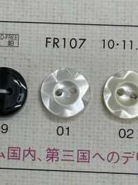 FR107 DAIYA BUTTONS連結聚酯纖維仿貝殼（花朵圖案）[鈕扣] 大阪鈕扣（DAIYA BUTTON） 更多照片