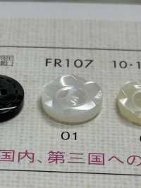 FR107 DAIYA BUTTONS連結聚酯纖維仿貝殼（花朵圖案）[鈕扣] 大阪鈕扣（DAIYA BUTTON） 更多照片