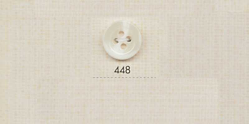 448 DAIYA BUTTONS 四孔仿水牛角聚酯纖維鈕扣(白)