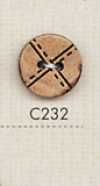C232 天然材料2 孔天然木製鈕扣
