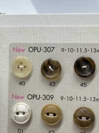 OPU307 玳瑁紋四孔聚酯纖維紐扣[羈扣] Osaka Plastic Industries（DAIYA BUTTON） 更多照片