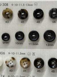 OPU307 玳瑁紋四孔聚酯纖維紐扣[羈扣] Osaka Plastic Industries（DAIYA BUTTON） 更多照片