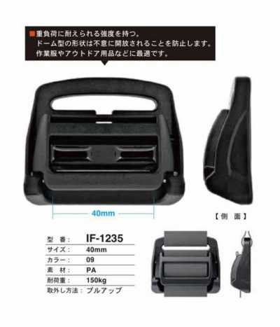 IF-1235 適用於工作服・戶外用品 上拉式扣件