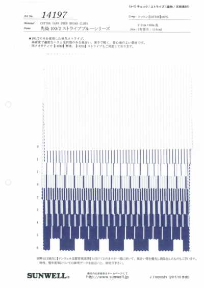 14197 先染100/2條紋藍色系列