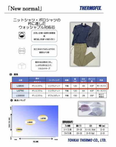 LG500 Thermofix ® [新常態] LG 系列襯衫領粘合襯