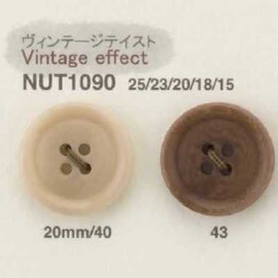 NUT1090 象牙果製 表穴四孔鈕扣