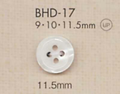 BHD17 DAIYA BUTTONS 耐衝擊 有邊四孔 RIVER 貝殼風聚酯纖維鈕扣