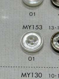 MY153 DAIYA BUTTONS 四孔仿貝殼聚酯纖維紐扣，有邊[羈扣] Osaka Plastic Industries（DAIYA BUTTON） 更多照片