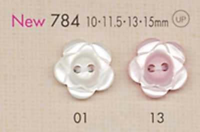 784 DAIYA BUTTONS 花型 兩孔 聚酯纖維鈕扣