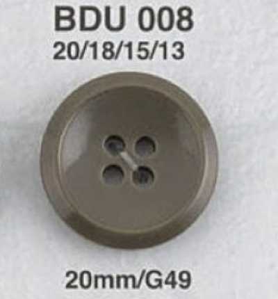 BDU008 聚酯樹脂製 表孔四孔鈕扣