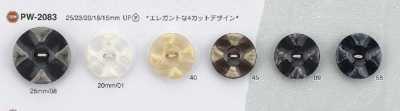 PW2083 聚酯纖維樹脂製 表孔2孔鈕扣
