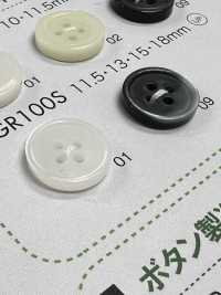 GR100S GRS 認證 25% 再生 PET 樹脂紐帶，帶邊緣，4 個孔[羈扣] Osaka Plastic Industries（DAIYA BUTTON） 更多照片