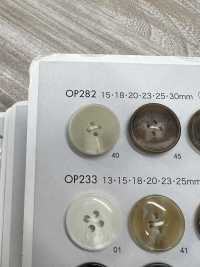 OP282 聚酯纖維樹脂水牛風格四孔紐扣[羈扣] Osaka Plastic Industries（DAIYA BUTTON） 更多照片