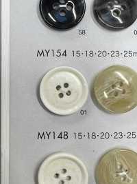 MY154 聚酯纖維樹脂水牛風格四孔紐扣[羈扣] Osaka Plastic Industries（DAIYA BUTTON） 更多照片