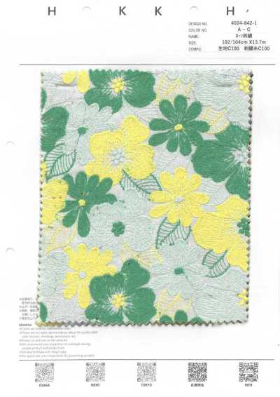 4024-842-1 精紡細布刺繡