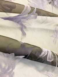 KF4005-DF-3407 奶油色歐根紗漸層植絨[布料] 小紋工房(宇仁纖維) 更多照片