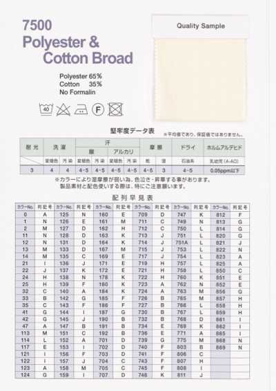 7500-WF T/C平紋布 雙折帶