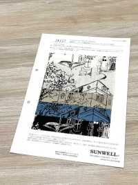 28117 麻坯布，帶有風景印花和天使柔軟處理[布料] SUNWELL 三維爾 更多照片