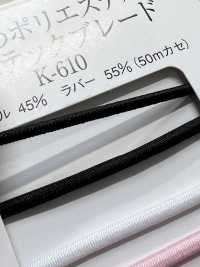 K-610 色織聚酯纖維彈性編織花邊[緞帶、帶、繩子] RIVER 更多照片