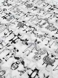 1026-625-10 60隻精紡細布牽手的動物[布料] HOKKOH北高 更多照片