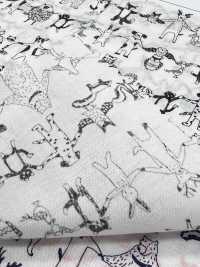 1026-625-10 60隻精紡細布牽手的動物[布料] HOKKOH北高 更多照片