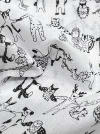 1026-625-10 60隻精紡細布牽手的動物[布料] HOKKOH北高 更多照片