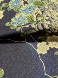 850561 驚豔的靛藍染色日本設計：雲海與扇形菊花[布料] VANCET 更多照片