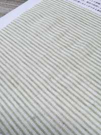 KYC443-2 亞麻色織麻單珠地橫條紋高島縐紗[布料] 小紋工房(宇仁纖維) 更多照片