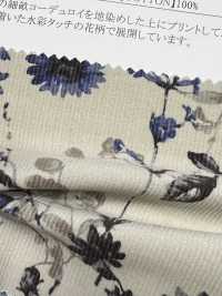 19189 燈芯絨襯衫，燈芯絨花卉印花[布料] SUNWELL 三維爾 更多照片