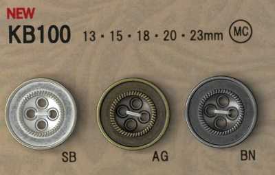KB100 復古風 金屬鈕扣 有邊