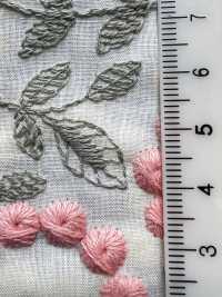 4027-848-1 精紡細布刺繡絨球蕾絲[布料] HOKKOH北高 更多照片