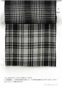 7777 深色格紋斜紋亞麻布[布料] FINE TEXTILE 更多照片