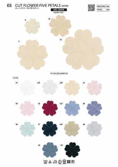 SIC-3659 切花五瓣花（緞紋）