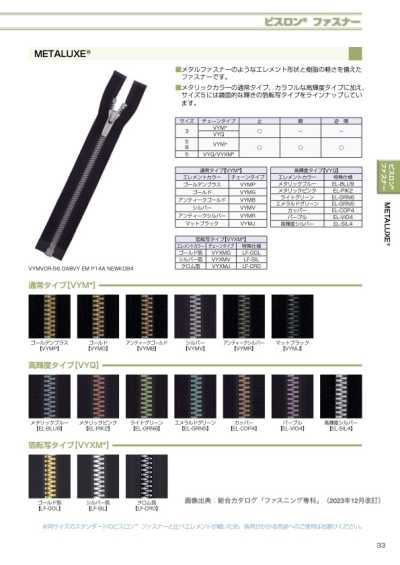 5VYMGMR-OUTLET METALUXE VISLON拉鍊 5號 金色 逆開【特價】