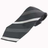NE-405 Nishijin 編織黑色條紋領帶[正裝配飾] 山本（EXCY） 更多照片