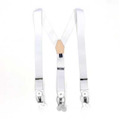 SR-WHITE SR-WHITE 吊帶 EXCY Braces 白色 素色 2合1 35mm 彈性帶