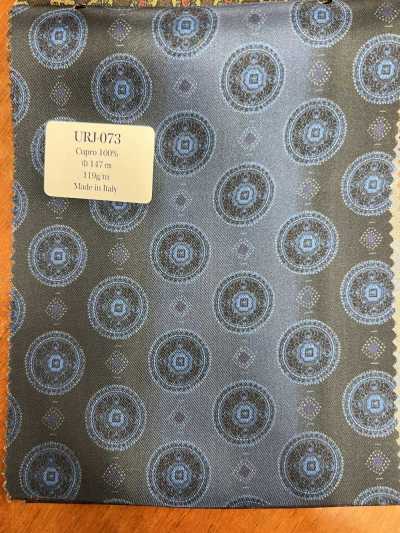 URJ-073 義大利製造 銅氨纖維100%印花裡料 海軍藍漸變