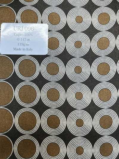 URJ-096 義大利製 銅氨纖維100%印花裡布 多色圓點 棕色×黑色