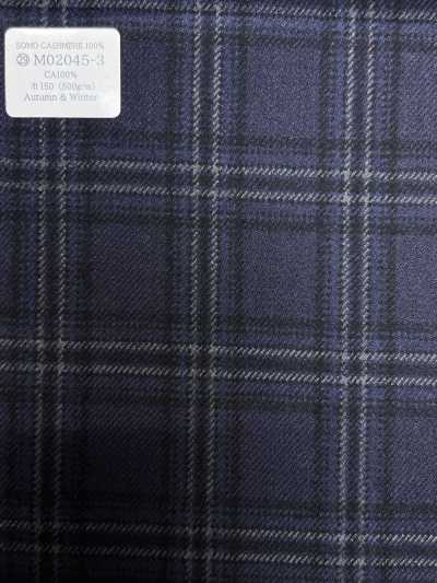 M02045-3 KUNISHIMA1850 獨家系列【SOMO CASHMERE 100%】 藏青 3D格紋
