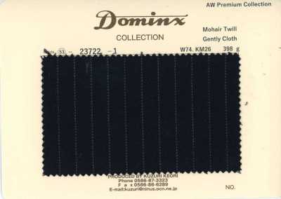 23722-1 經典 馬海毛斜紋 柔和布料 DOMINX（多明克斯）高級系列 黑色
