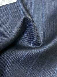 69580-38 26AW HERDREX【Silk & Wool】真絲與羊毛 藏青色 暗紋條紋[布料] 國島株式會社 更多照片