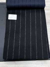 69582-13 26AW HERDREX【Tasmanian Flannel】真絲與羊毛 黑色條紋[布料] 國島株式會社 更多照片